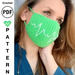 crochet pattern face mask with embroidery, create your own mask face