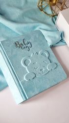 personalized baby boy photo album. custom baby memory book. pregnancy gift