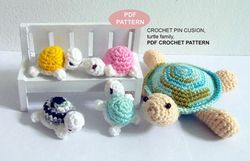 pdf crochet pattern, family turtle crochet pattern, crochet gift