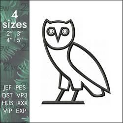 Ovo Embroidery Design, Drake Music Label Owl Logo, 4 Sizes