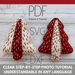 Felt Star Christmas ornaments pattern PDF SVG - Inspire Uplift