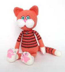 crochet kitten pattern pdf in english  amigurumi ginger cat toy