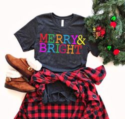 handmade merry and bright christmas tee | xs-xl