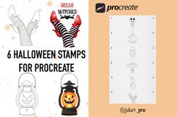 6 halloween stamps for procreate