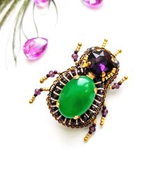 beaded insect brooch, insect pin, mooth brooch, butterfly brooch, bug pin, bee brooch, bug brooch, insects, madam toto