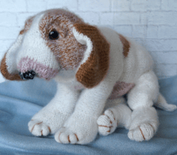 beagle puppy dog, handmade knitted beagle puppy, realistic knitted puppy