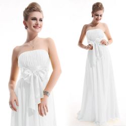 white evening chiffon dress