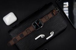 LUXURY LOUIS VUITTON LV LEATHER STRAP FOR APPLE WATCH BAND - 2