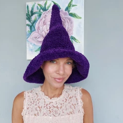 purple witch hat knitted halloween witch hat wizard hat crochet witch hat women halloween costume and festival costume