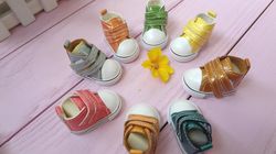 wellie wisher doll shoes- 5cm doll shoes - sneakers  with a metallic sheen for wellie whisher - christmas gift idea