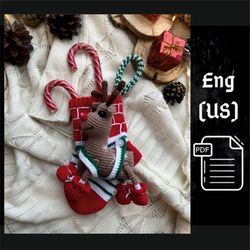 pdf christmas stocking and christmas deer pattern