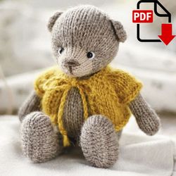 knitting bear pattern pdf. amigurumi tutorial.