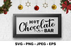 hot chocolate bar. christmas sign svg. retro holidays sign