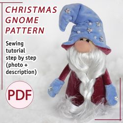 pdf christmas gnome sewing pattern diy