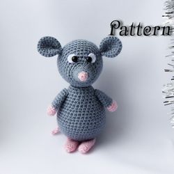 amigurumi pattern mouse, crochet pattern doll toy mouse, crochet rat pattern