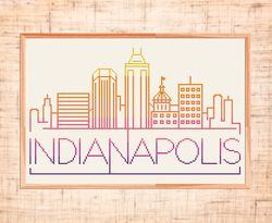 indianapolis cross stitch pattern easy cross stitch modern cross stitch city cross stitch pdf