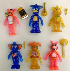 6pcs set five nights at freddy's fnaf nightmare action figure toy cake toppers new
