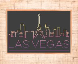 las vegas cross stitch pattern easy cross stitch city embroidery usa cross stitch instant download counted cross stitch