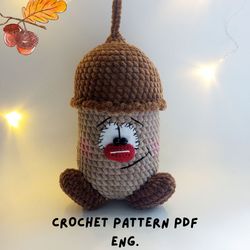 crochet pattern acorn, amigurumi acorn, christmas gift, acorn toy