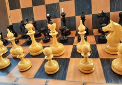 soviet tournament chess pieces set - gm2 weighted big russian chessmen vintage