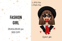 fashion girl, love illustration, planner illustration, valentines girl