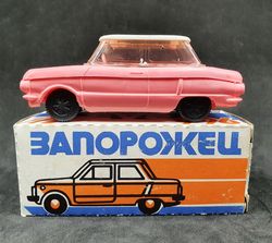 vintage toy car zaporozhets zaz 966 white top ussr 1980s new in box