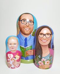 custom portrait dolls, russian doll, matryoshka, family portrait, portrait dolls, nesting doll, stacking doll