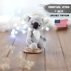 miniature koala bear crochet pattern pdf, amigurumi koala teddy, crochet stuffed mini toys, pet for blythe