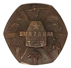 vintage table medal svazarm defense and sports society of czechoslovakia 1950s