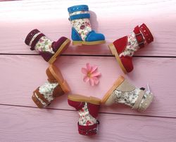 wellie wisher shoes- 5 cm doll shoes - combined doll shoes - paola reina shoes