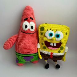 sponge bob and patrick starpdf crochet pattern amigurumi