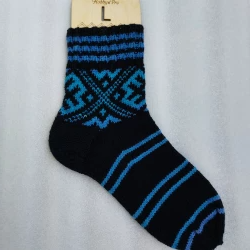 handmade men's wool socks with a northern multicolored hand knitted wool socks