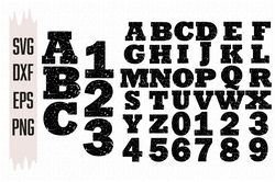 Alphabet Grunge Svg, Numbers Grunge Svg, Font Svg, Letter Svg, Digital download