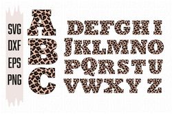 Alphabet leopard Svg, Font Svg, Letter Svg, Digital download