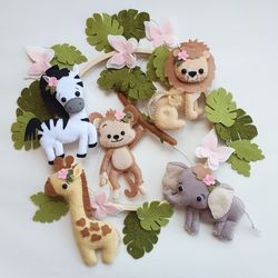 safari mobile, jungle mobile, elephant mobile, jungle animal, safari baby shower