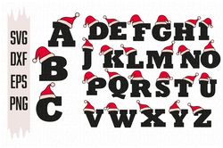 Alphabet Christmas Svg, Santa Svg, Christmas Svg, Font Svg, Letter Svg, Digital download