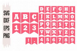 alphabet banner svg, birthday banner svg, alphabet svg, numbers svg, font svg, letter svg, digital download