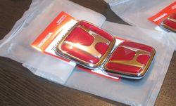 front & rear emblems h red genuine jdm honda civic ek9 type-r 96-00 (eg 92-95)