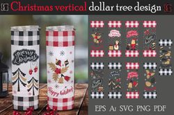 bundle christmas vertical dollar tree /vector