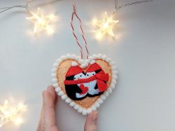 christmas tree ornaments, heart christmas ornaments, felt christmas ornaments