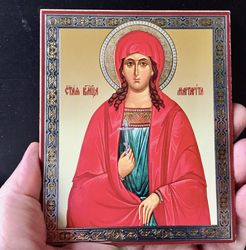 Saint Margarita The Virgin Martyr | Inspirational Icon Decor| Size: 5 1/4"x4 1/2"