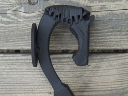 hand forged door pull 13", horse's head, blacksmith made, wrought iron, steel gate, entrance door pull handle