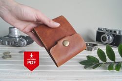 leather bifold buttoned wallet pattern pdf