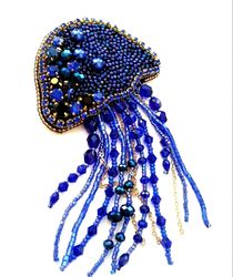 medusa brooch, jellyfish brooch, brooch pin, blue brooch, mothers day gift, gift for friend, handmade gifts, brooch