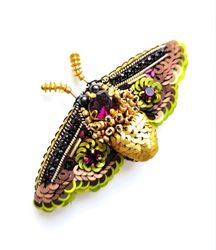 butterfly, beaded insect brooch, insect pin, butterfly brooch, bug pin, bee brooch, bug brooch, insects, madam toto