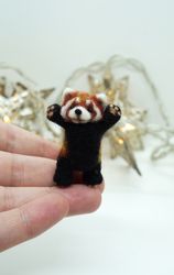 miniature needle felted red panda