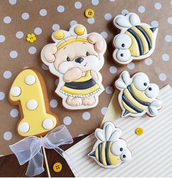 honey bee cookie cutters custom stamp for cake topper gingerbread diecor sugar cookies decor sugar cookies polimer clay