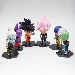 6pcs set dragon ball z super saiyan son goku vetega gotenks cake topper mini new