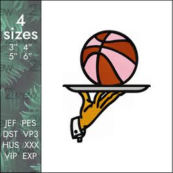 basketball tray embroidery design, ball nba point guard, 4 sizes