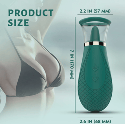 vibrator for the clitoris, licking tongue, nipple stimulator